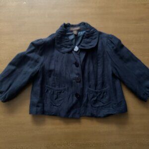 Chadwicks Jacket/Blazer - Dark Blue Navy Color - Linen Blend - Size 4P